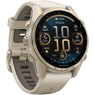 43 mm sapphire, nebelgrau / softgold Titan mit QuickFit Silikon-Armband 20 mm