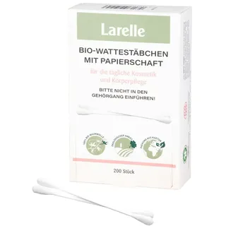 Larelle Bio Wattestäbchen mit Papierschaft 200 Stück
