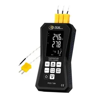 PCE Instruments 4-Kanal-Thermometer mit Akku und J