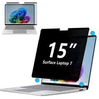 MEGOO Privacy Displayschutzfolie für Surface Laptop 7 15 Zoll, Anti-Spy, Anti-Glare, Blaulicht & UV-Blockierung, Magnetische Nanotechnologie, Abnehmbares Design