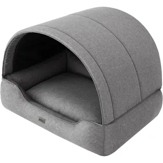 Hundehöhle Hundebett Katzenbett Hundehütte Haustierbett Hundehaus Hundeliegen Hundesofa Korb Sofa Hundekissen Schlafplatz, Graphit, 82x58 cm