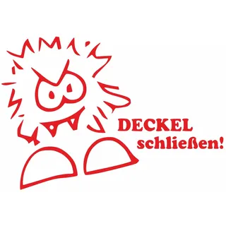 tradercat WC Sticker Aufkleber, mit lustigem Deckel schließen Hinweis, Vinyl 23cm x 16cm Rot für Badezimmer