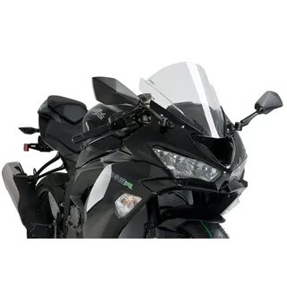 Puig 3177W Z-Racing-Windschild, aerodynamisch und sportlich, aus 3 mm Acryl mit doppelter Höhe und seitlichen Kanälen zur Verbesserung von Schutz und Stabilität, Transparent