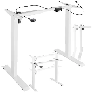Tectake Tischgestell elektrisch höhenverstellbar 85 - 129 x 65 x 71 - 121 cm