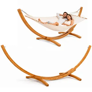 AMANKA XL Hängematten Gestell 325cm Outdoor Holzgestell 2 Personen Garten Ständer Holz