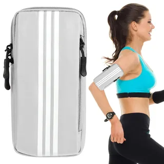 HAGOT Handytasche Laufen Sport, Laufarmband Handyhalterung, Handytasche Joggen, Handytasche Joggen Handy Armband, Für Joggen Fitness, Laufen und Workout, Grau