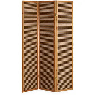 Homestyle4u Paravent Raumteiler 3 4 5 oder 6 teilig Holz Bambus Sichtschutz Braun