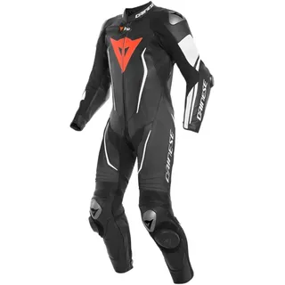 Dainese Misano 2 D-Air® Airbag 1-Teiler Perforierte Motorrad Lederkombi, schwarz-weiss, Größe 44 für Männer