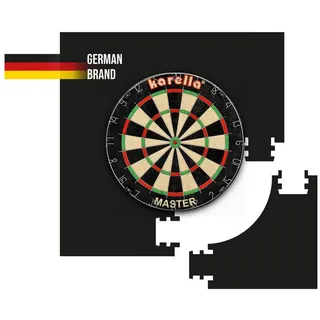 KARELLA Surround Quadro, 4-teilig Eva, Dartboard Catchring, Auffangring für alle Dartscheiben, schwarz, Dart Umrandung, Backboard für Steeldart, Wandschutz, quadratisches Auffangfeld für Dartpfeile