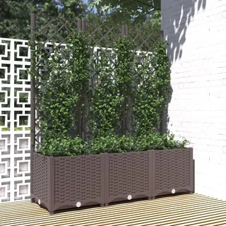 Festnight Pflanzkasten mit Rankgitter 120x40x136 cm Blumenkasten Rankhilfe Garten Hochbeet mit Rankgitter Spalier mit Pflanzkasten Pflanzkübel mit Spalier Rankkasten Terrasse Blumenkübel