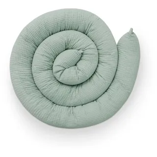 Ehrenkind Nestchenschlange Bettschlange aus 100% Bio-Baumwolle, Schutz und Geborgenheit, (Kuschelschlange, Bettumrandung Babybett), Bettschlange Baby grün