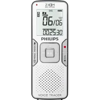 Philips LFH0865 Diktaphon Voice Tracer silber, Zoom Mikrofon, USB-Kabel, 8GB, für 8 Kopfhörer - Silber