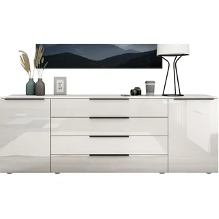 Sideboard BORCHARDT MÖBEL "Tom", weiß (weiß hochglanz), B:200cm H:72cm T:35cm, Spanplatte, Sideboards, Sideboard, Breite 200 cm