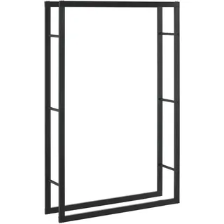 [en.casa] Kaminholzregal Täby 100 x 25 x 150 cm schwarz