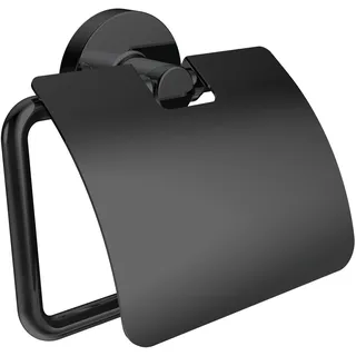 EMCO round Toilettenpapierhalter, mit Deckel, schwarz, 430013301