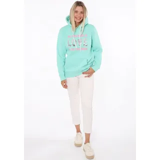 Zwillingsherz Hoodie »"Love is all you need ZH"«, mit "Love"-Aufschrift und Pailettenherzen am Rücken Zwillingsherz türkis