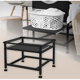 ML-Design Waschmaschinen-Untergestell mit ausziehbarer Ablage, Schwarz 62,5x53,5x45 cm, | Schwarz