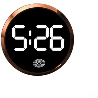 Auto-Uhr für Armaturenbrett, Mini-Digitaluhr, leuchtend, klein, rund, ABS, kleine Innenuhr, Auto-Entlüftungsuhren, für Autos, Fahrrad, Boot (Roségold)