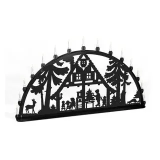 XXL-Schwibbogen Schwibbogen Waldhaus, outdoor, 15 LEDs mit Netzbetrieb, aus Metall, 200 x 100 cm