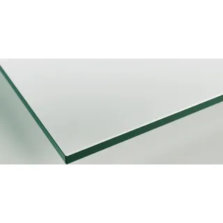 Glasplatte Tisch 80x60 ESG Glas 6mm nach Maß klar - Glasscheibe 80 x 60 cm für Schreibtisch Schminktisch - Sicherheitsglas Glasplatten nach Maß - Transparent