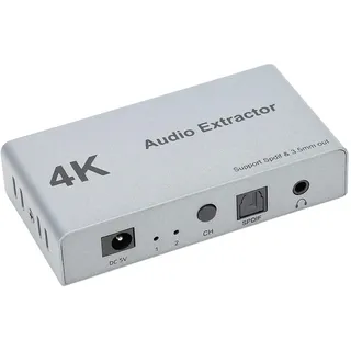 HDMI Audio Extractor, 4K Audio Extractor Splitter 2 In 1 Out, 30 Hz-HDMI zu HDMI Optical SPDIF + 3,5 mm