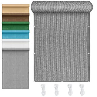 Sonnensegel mit Ösen 160 x 270 cm HDPE Rechteckig UV Schutz Sonnenschutz Wetterschutz Sonnenschutzsegel Regenschutz Balkon Seitenmarkise für Garten Terrasse, Grau