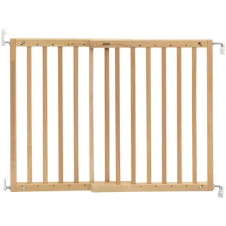 ABUS Treppenschutzgitter/Türschutzgitter für Kinder und Babys - JC9220 NIC - 63 bis 103,5 cm breit - aus unbehandeltem Buchenholz