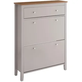 SoBuy Schuhschrank 80 x 108 x 25 cm Hellgrau / Hellgrau