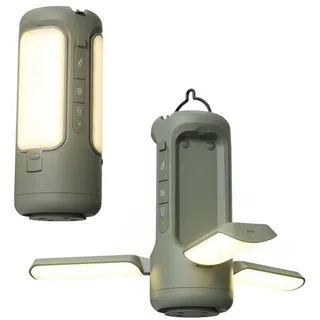 Perel Led Campinglampe mit Bluetooth Lautsprecher und Akku Zum Aufladen per Usb