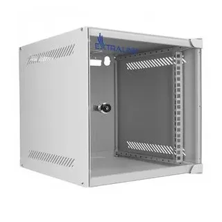 Extralink Netzwerkschrank 10 Zoll 6HE Mini Rack 280x310 mm Glastür Grau | 10-Zoll-Wandschrank 280 x 310 mm, Glastür mit Schloss, abnehmbare Seitenwände, Montageset mit Käfigmuttern inklusive