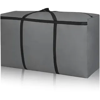 Super Groß Aufbewahrungstasche, 120L Oxford Aufbewahrungsbehälter Organisator, Langlebige Tragetasche Camping Tasche für Bettwäsche Bettdecken Kleidung Kissen Reise Organisator (Grau)