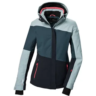 KILLTEC Damen Skijacke/Funktionsjacke mit abzippbarer Kapuze und Schneefang KSW 67 WMN SKI JCKT, hellpetrol, 40,