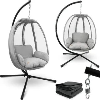 deluxe4home Hängesessel Hellgrau