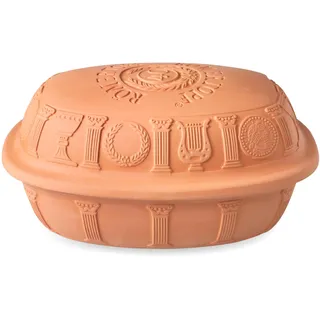 ROMERTOPF Römertopf Bräter 40 Jahre Jubiläums-Edition, Dampfgarer aus Naturton, 3,5 Liter, oval 34 x 26 x 19 cm, Terrakotta, für bis zu 6 Personen, schonendes Garen mit Dunst, ofenfest & pflegeleicht