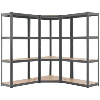 Juskys Eckregal Metall 12 Böden Grau