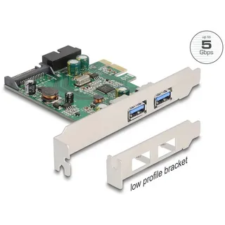 DeLock - USB-Adapter - PCIe 2.0 Low-Profile - USB 3.2 Gen 1 Typ-A 1 x intern 19 Pin Pfostenstecker