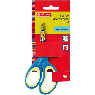 Herlitz Bastelschere Design 13cm rund farbig sortiert, Linkshänder,