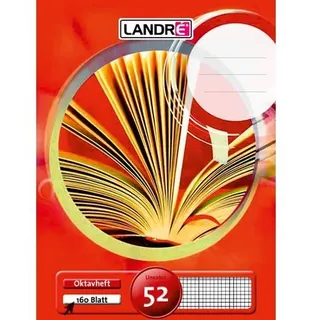 Landré Schulheft Rot Kariert DIN A6 10,5 x 14,8 cm 32 Blatt
