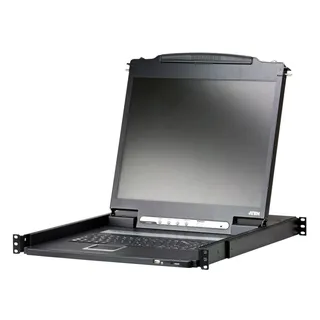ATEN CL3000N UK Leichte Single Rail 19"-LCD Konsole (PS/2-USB, VGA) UK-Layout