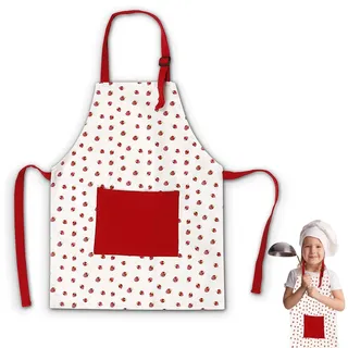 Kinderschürze Zum Kochen Und Backen, Kinder Schürzen Set Mit Taschen, Kochschürze Kinder Schürzen, Küchenschürze Malschürze, Verstellbare Kochschürze, Verstellbar Schürze Kinder Für Küche Kochen
