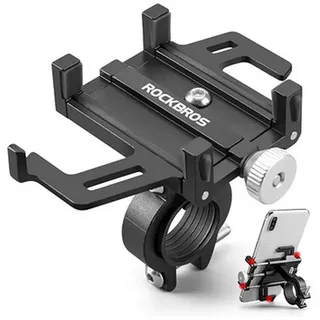 ROCKBROS Fahrrad-Handyhalter aus Aluminiumlegierung Schwarz