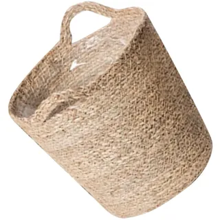 WEKADRIN Handgewebter Pflanzkorb Blumenkorb Aus Stroh Rund Dekorativer Pflanzkübel Für Zimmerpflanzen Formstabiler Mehrzweckkorb Im Landhausstil Für Innenbereich