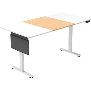 Home Deluxe höhenverstellbarer Schreibtisch ELMO I Ergonomisches Design in Weiß, 160 x 80 cm für Homeoffice und Büro - Weiß