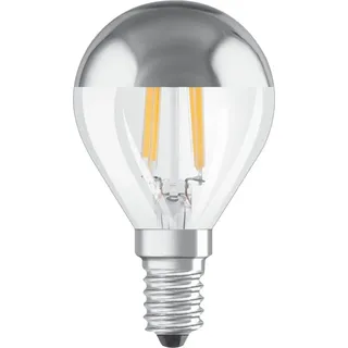 LED Mini-Kugel 34W/827 fil kl topforsp sølv E14 - C