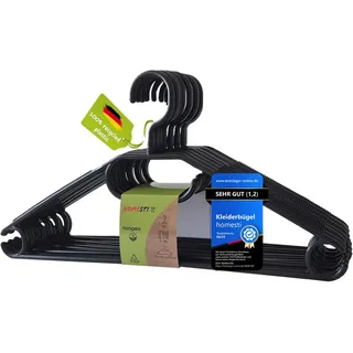 homesti multifunktionale Kleiderbügel aus 100% recyceltem Kunststoff, 10 Stück, mit 360° drehbarem Haken und Anti-Rutsch-Oberfläche, platzsparend mit Hosensteg und Haken für Krawatten