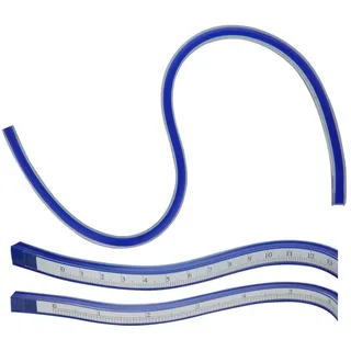 Donau Elektronik MLK30 Kurvenlineal Kunststoff, Stahl Blau 30cm