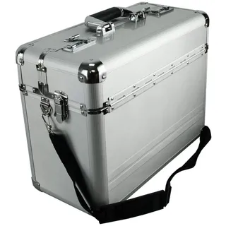 Bowatex Aktenkoffer Umhänge Gurt Alukoffer Pilotenkoffer Alu Koffer Silber 46cm