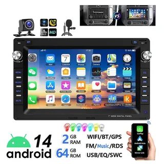 Essgoo Drahtloses Carplay und Android Auto Autoradio Für VW VW Polo MK3/4 9N Golf 4 Passat B5 T5 Seat Skoda, 7 Zoll Touchscreen mit Bluetooth FM RDS GPS WiFi