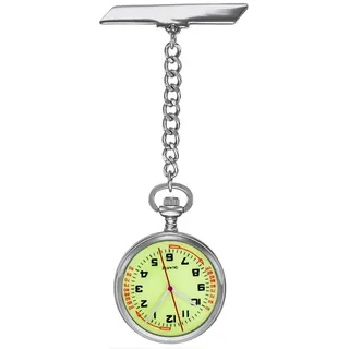 Pacific Time Krankenschwesteruhr Schwesternuhr Krankenpflegeuhr Kitteluhr Pflegeuhr Tachymeter Analog Quarz ((grün Glow) 20654