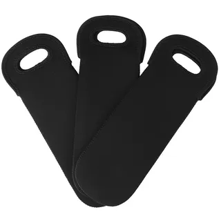 3 Stück Neoprenhülle für Flaschen, 36x11,5 cm Schwarz Flaschenträger Männerhandtasche für Weinflasche mit Tragegriff Isolierte Schutzhülle Weinflaschen Verpackung Getränkeflaschen für Outdoor